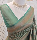 Soft katan with tree-like brocade pattern - Image 2
