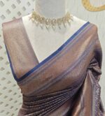 Soft katan with small brocade floral design - Image 3