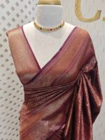 Soft katan with small brocade floral design - Image 11