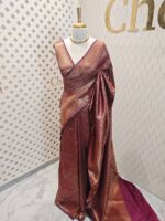 Soft katan with small brocade floral design - Image 13