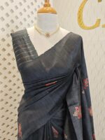 Tussar Banarasi with 7 Petal floral butta designs - Image 5