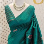 Tussar Banarasi with 7 Petal floral butta designs