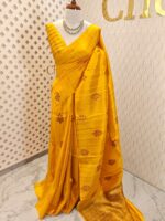 Tussar Banarasi with 7 Petal floral butta designs - Image 13