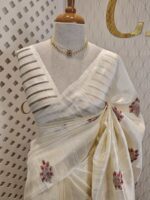 Tussar Banarasi with 7 Petal floral butta designs - Image 17