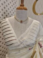 Tussar Banarasi with 7 Petal floral butta designs - Image 18