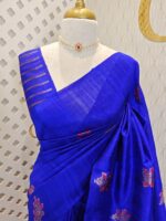 Tussar Banarasi with 7 Petal floral butta designs - Image 20