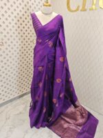 Tussar Banarasi with 7 Petal floral butta designs - Image 25