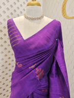 Tussar Banarasi with 7 Petal floral butta designs - Image 23