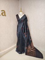 Tussar Banarasi with tear drop shaped parsley design - Image 21