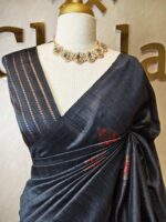 Tussar Banarasi with tear drop shaped parsley design - Image 20