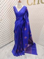 Tussar Banarasi with tear drop shaped parsley design - Image 27