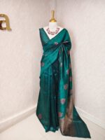 Tussar Banarasi with tear drop shaped parsley design - Image 18