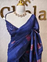 Tussar Banarasi with tear drop shaped parsley design - Image 13