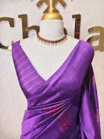 Tussar Banarasi with tear drop shaped parsley design - Image 31