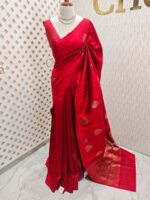 Tussar Banarasi with tear drop shaped parsley design - Image 30