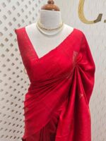 Tussar Banarasi with tear drop shaped parsley design - Image 28
