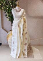 Tussar Banarasi with tear drop shaped parsley design - Image 3