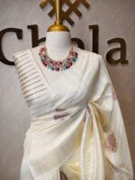 Tussar Banarasi with tear drop shaped parsley design