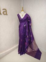 Tussar Banarasi with tear drop shaped parsley design - Image 24