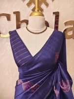 Tussar Banarasi with tear drop shaped parsley design - Image 35
