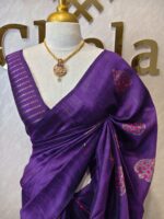 Tussar Banarasi with tear drop shaped parsley design - Image 22