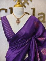 Tussar Banarasi with tear drop shaped parsley design - Image 23