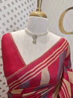 Tussar silk with diagonal pattern - Image 3