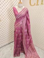 Tussar silk with hand block printed design - Image 4