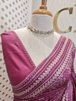 Tussar silk with hand block printed design - Image 2
