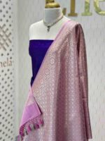Duppata - banarasi with diamond and floral vein strock - Image 16
