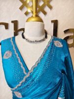 Georgette with stone work motifs and scallop border - Image 30