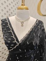 Georgette with bindi like design and scallop border - Image 6