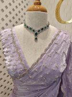 Georgette with bindi like design and scallop border - Image 15