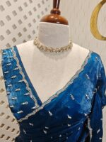 Georgette with bindi like design and scallop border - Image 18