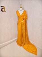 Georgette with bindi like design and scallop border - Image 25
