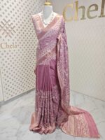 Jute silk with flower and leaf kantha stitch - Image 19