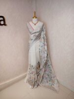Organsa with floral jaal design and banarasi like border - Image 13