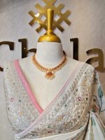 Organsa with floral jaal design and banarasi like border - Image 12