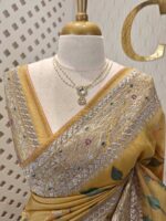 Organsa with floral jaal design and banarasi like border - Image 6