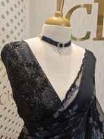 Organza with turkish rose flower plant like jaal design - Image 2