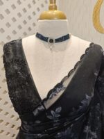 Organza with turkish rose flower plant like jaal design - Image 3