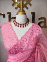 Organsa with floral cutwork on boarder - Image 2