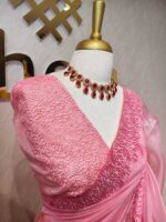 Organsa with floral cutwork on boarder - Image 3