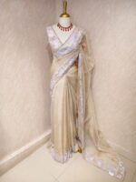 Organza with Turkish border cut bead sequence floral designs - Image 4