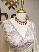 Organza with Turkish border cut bead sequence floral designs - Image 3