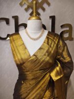 Tissue with stripes pattern on border and pallu - Image 13