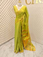 Tissue with stripes pattern on border and pallu - Image 9