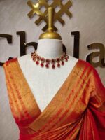 Tissue with stripes pattern on border and pallu - Image 20
