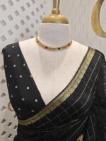Viscose with check design and thin border (Dark) - Image 35