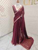 Viscose with check design and thin border (Dark) - Image 39